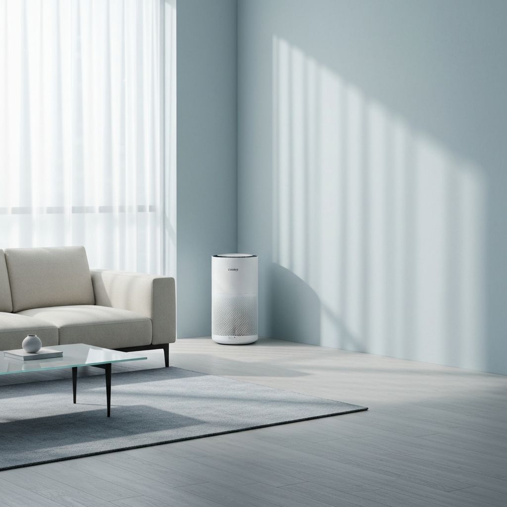 Máy lọc không khí AIRMEGA trong phòng khách hiện đại